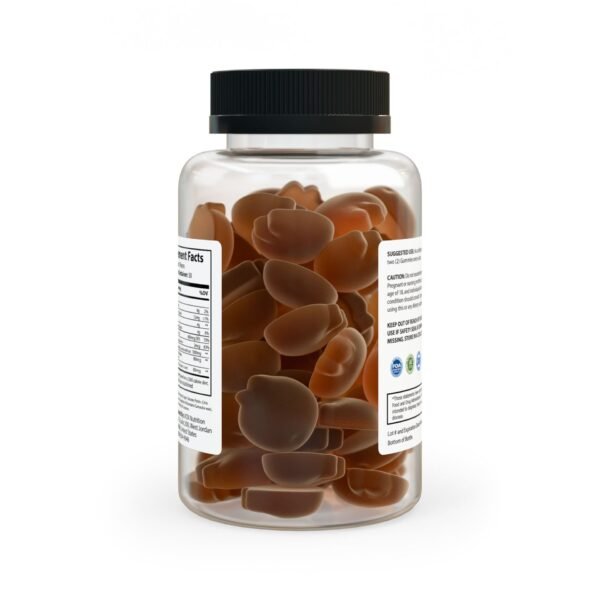 Complete back view of Zestifica Apple Cider Vinegar Gummies (60 Gummies) bottle