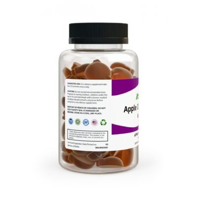 Side view of Zestifica Apple Cider Vinegar Gummies (60 Gummies) packaging