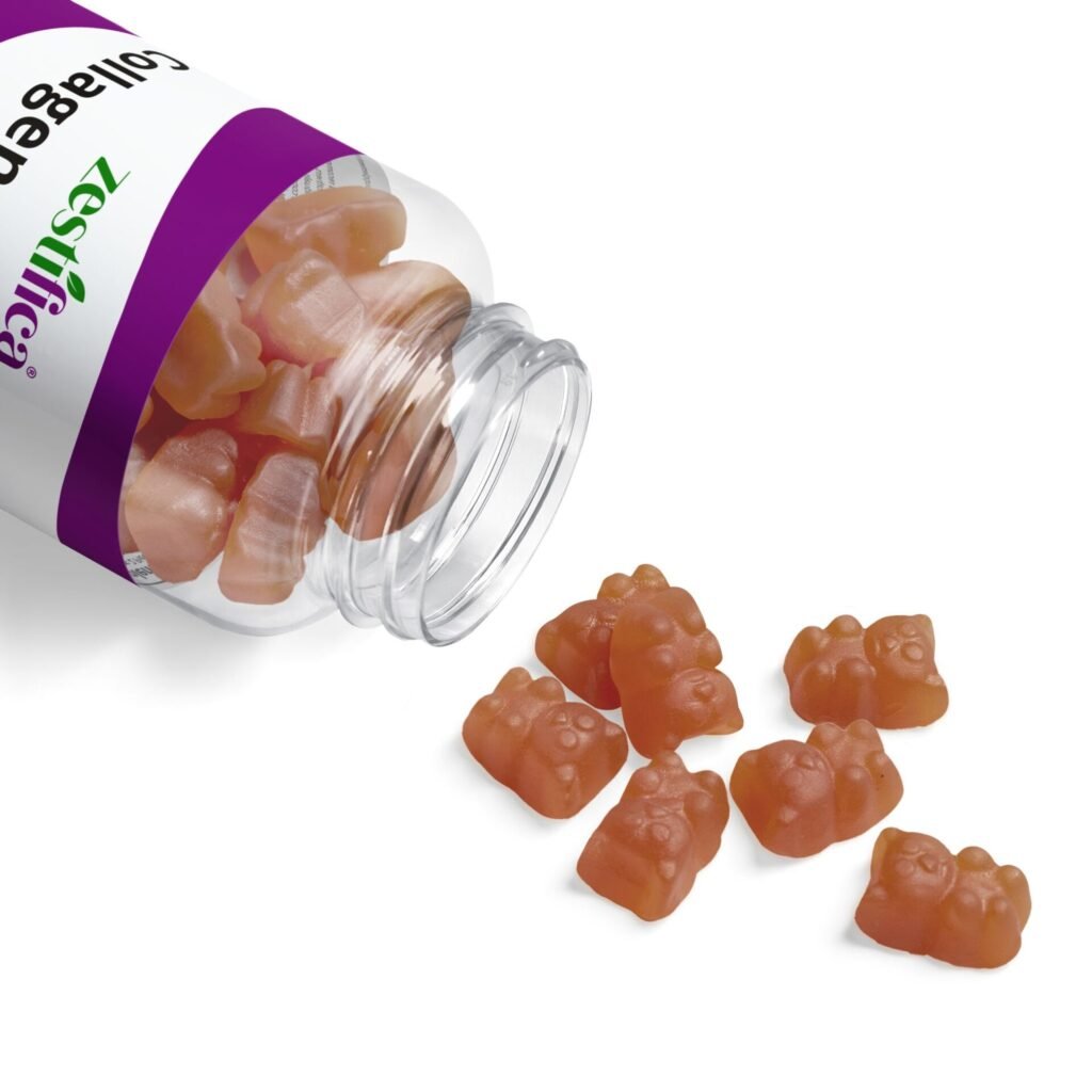 Gummies spilled out from Zestifica Collagen Gummies (60 Gummies) supplement
