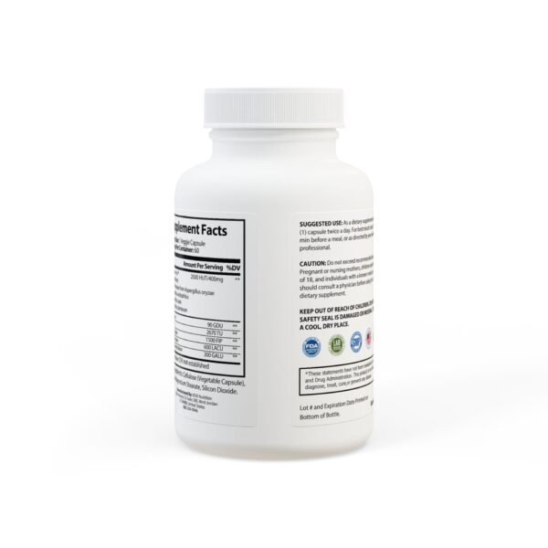 Complete back view of Zestifica Digestive Enzyme Blend Supplement (60 Capsules) bottle