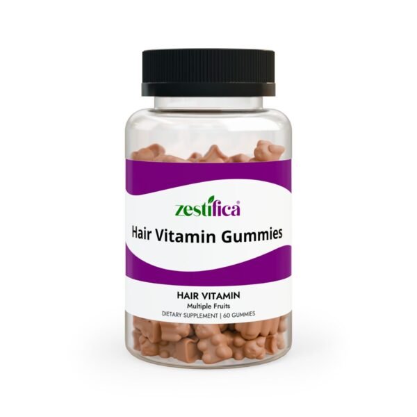 Front view of Zestifica Zestifica Hair Vitamin Gummies (60 Gummies) bottle