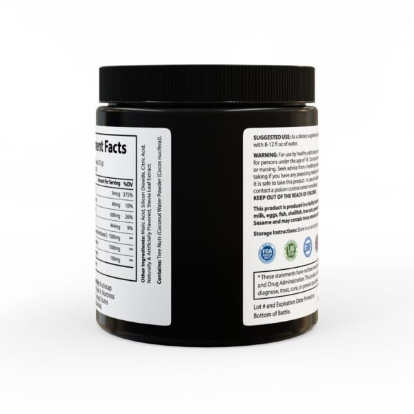 Complete back view of Zestifica Zestifica ION + Select Electrolyte Supplement (225g, 7.9oz) bottle