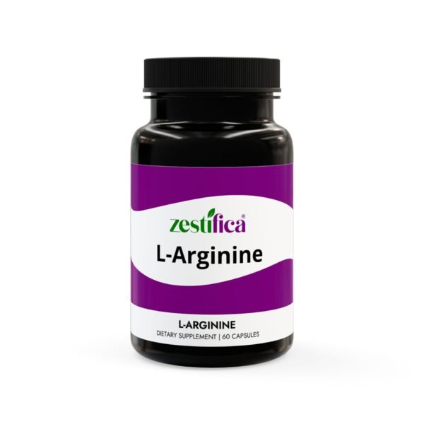 Front view of Zestifica Zestifica L-Arginine Supplement (60 Capsules) bottle