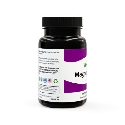 Side view of Zestifica Magnesium Zinc Supplement (90 Capsules) packaging