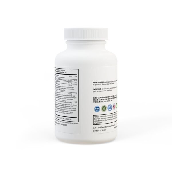 Complete back view of Zestifica Multivitamin for Men Supplement (60 Capsules) bottle