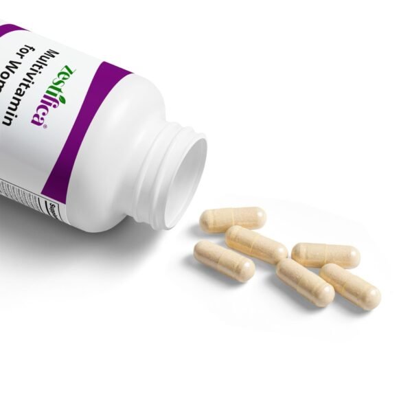 Capsules spilled out of Zestifica Multivitamin for Women Supplement (60 Capsules) supplement