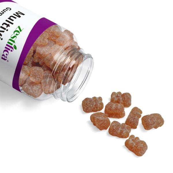 Gummies spilled out from Zestifica Multivitamin Gummies for Adults (60 Gummies) supplement