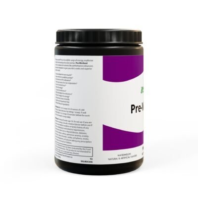 Side view of Zestifica Zestifica Pre-Workout Supplement, Watermelon (300g, 10.58oz) packaging
