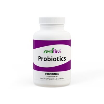 Front view of Zestifica Probiotics Supplement (60 Capsules) bottle