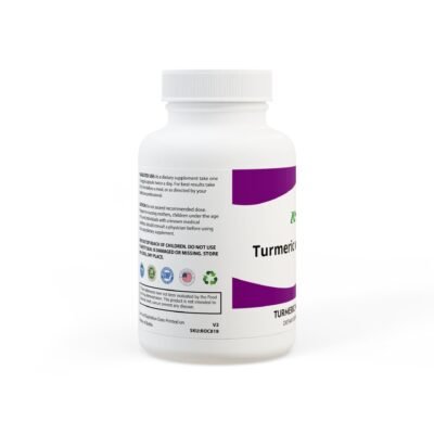 Side view of Zestifica Turmeric with BioPerine® Supplement (60 Capsules) packaging