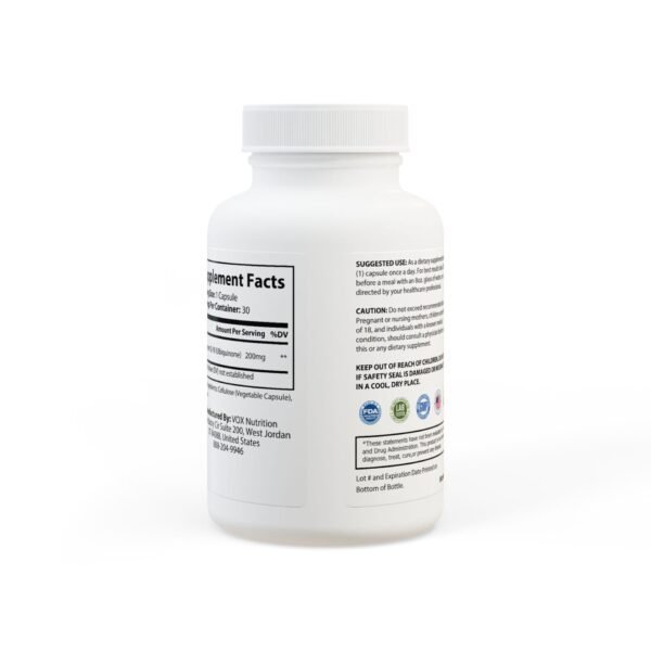 Complete back view of Zestifica Zestifica CoQ10 (Ubiquinone) Supplement (30 Capsules) bottle