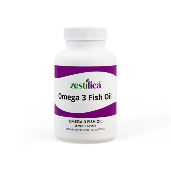 Front view of Zestifica Zestifica Omega 3 Fish Oil Supplement (60 Softgels) bottle