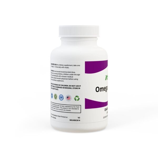 Side view of Zestifica Zestifica Omega 3 Fish Oil Supplement (60 Softgels) packaging