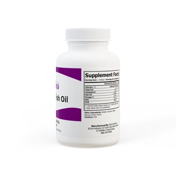 Side view of Zestifica Zestifica Omega 3 Fish Oil Supplement (60 Softgels) packaging right-label