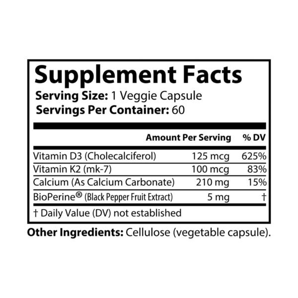 Zestifica Vitamin K2 + D3 Supplement (60 Capsules) - Image 7